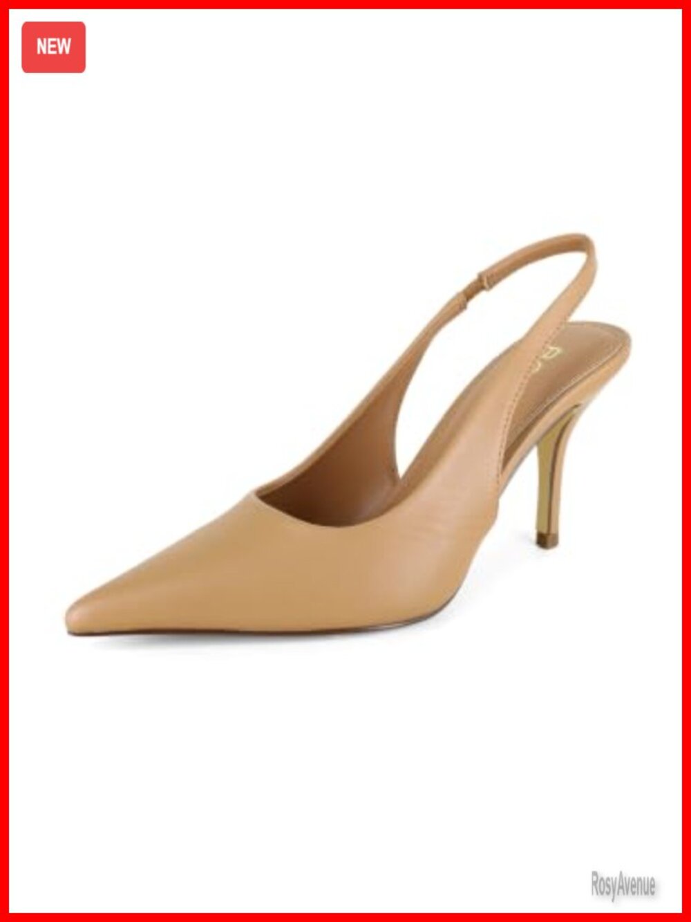 Faux Satin Pointed Toe Stiletto Slingback Heels 3.2 Inch
